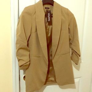 Ruched Sleeves Blazer